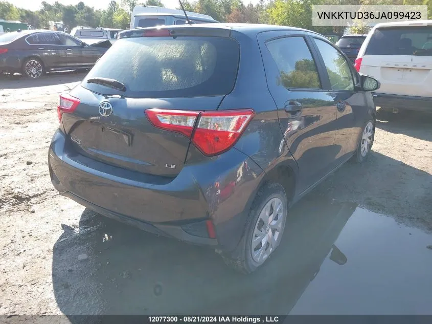 2018 Toyota Yaris L/Le/Se VIN: VNKKTUD36JA099423 Lot: 12077300