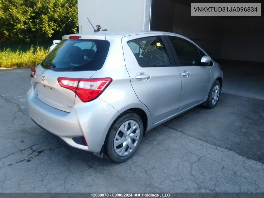 VNKKTUD31JA096834 2018 Toyota Yaris Le