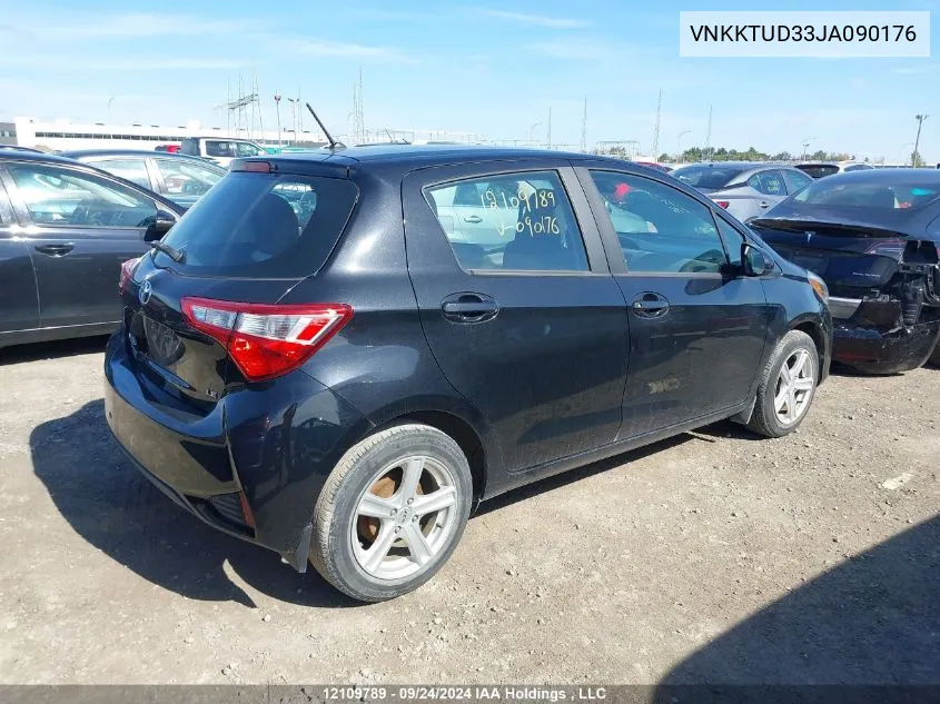 2018 Toyota Yaris L/Le/Se VIN: VNKKTUD33JA090176 Lot: 12109789