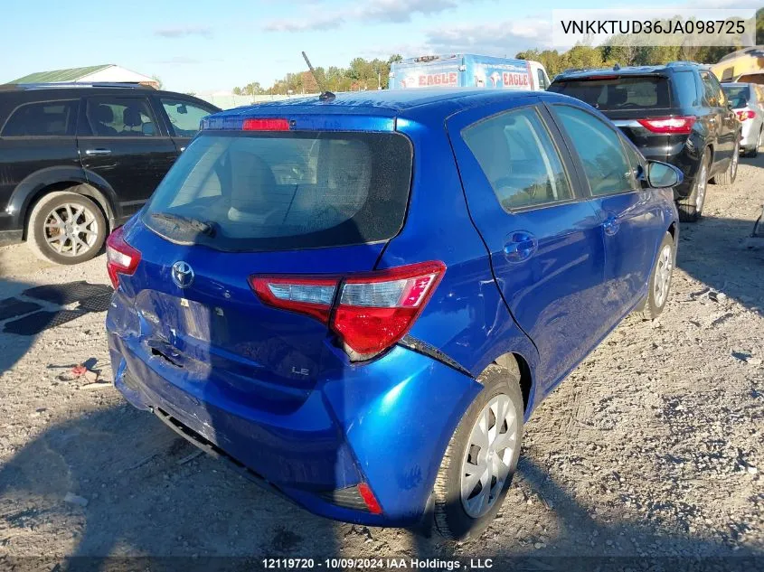 2018 Toyota Yaris L/Le/Se VIN: VNKKTUD36JA098725 Lot: 12119720