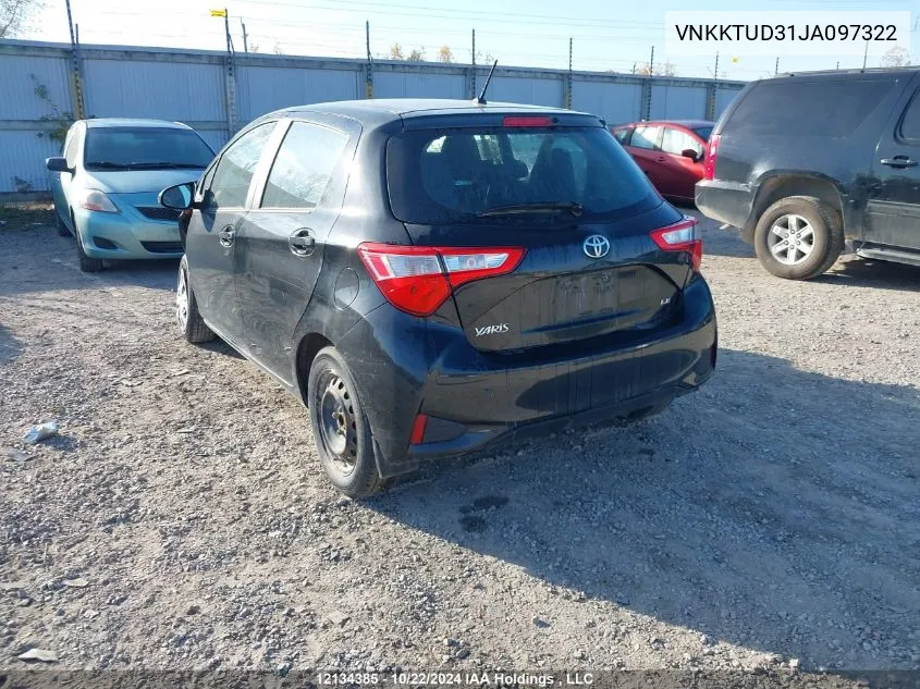 2018 Toyota Yaris L/Le/Se VIN: VNKKTUD31JA097322 Lot: 12134385