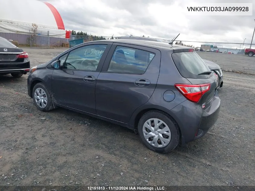 2018 Toyota Yaris Le VIN: VNKKTUD33JA099928 Lot: 12151813