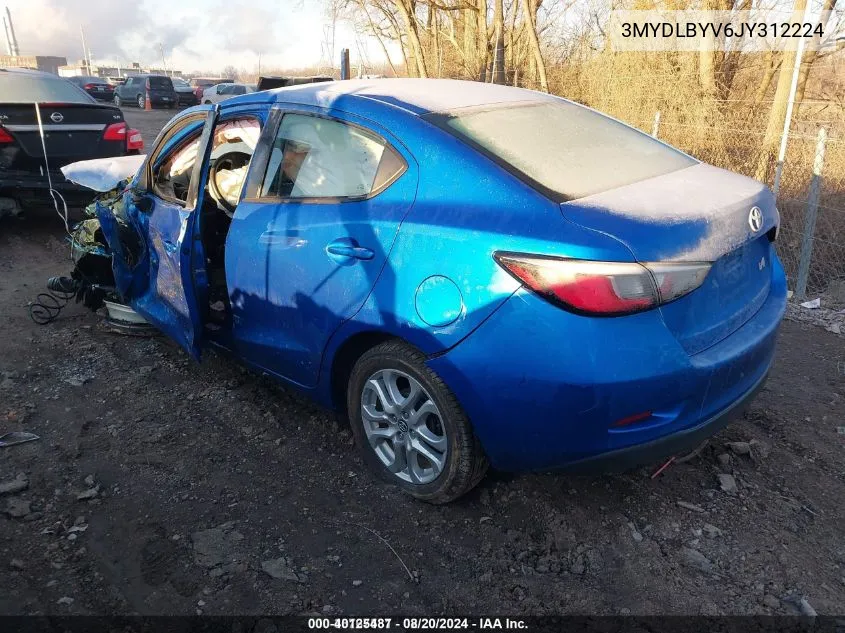 2018 Toyota Yaris Ia VIN: 3MYDLBYV6JY312224 Lot: 40125487