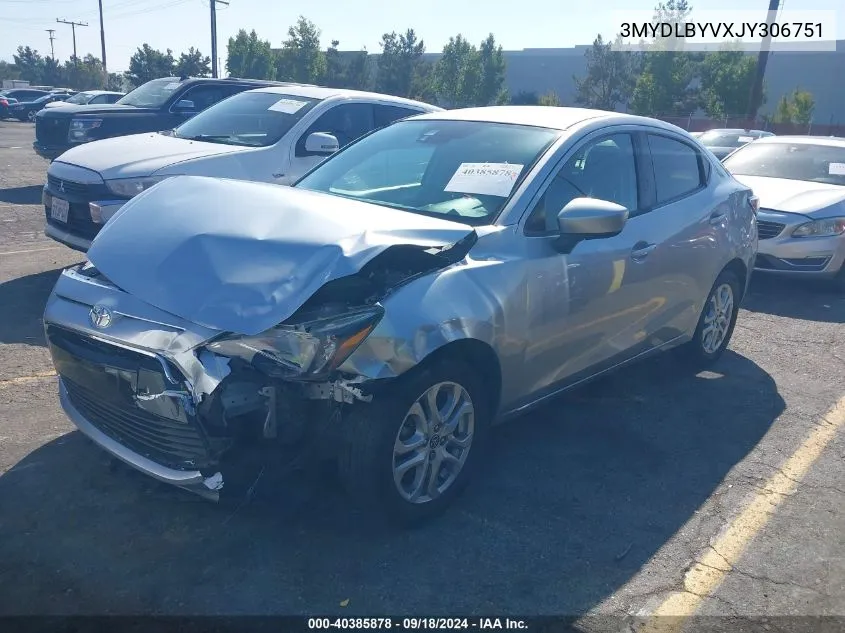 2018 Toyota Yaris Ia VIN: 3MYDLBYVXJY306751 Lot: 40385878