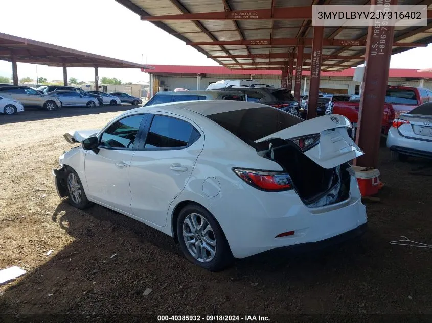 3MYDLBYV2JY316402 2018 Toyota Yaris Ia