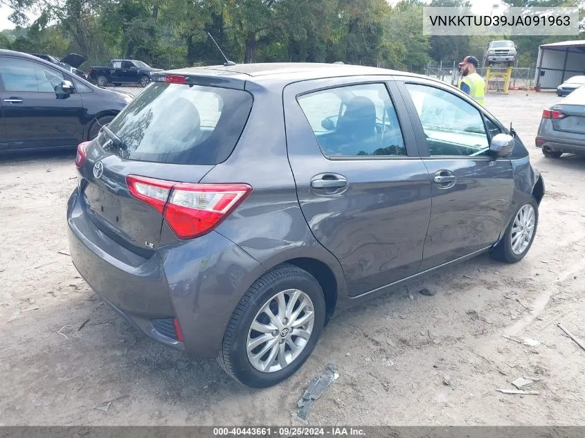 2018 Toyota Yaris Le VIN: VNKKTUD39JA091963 Lot: 40443661