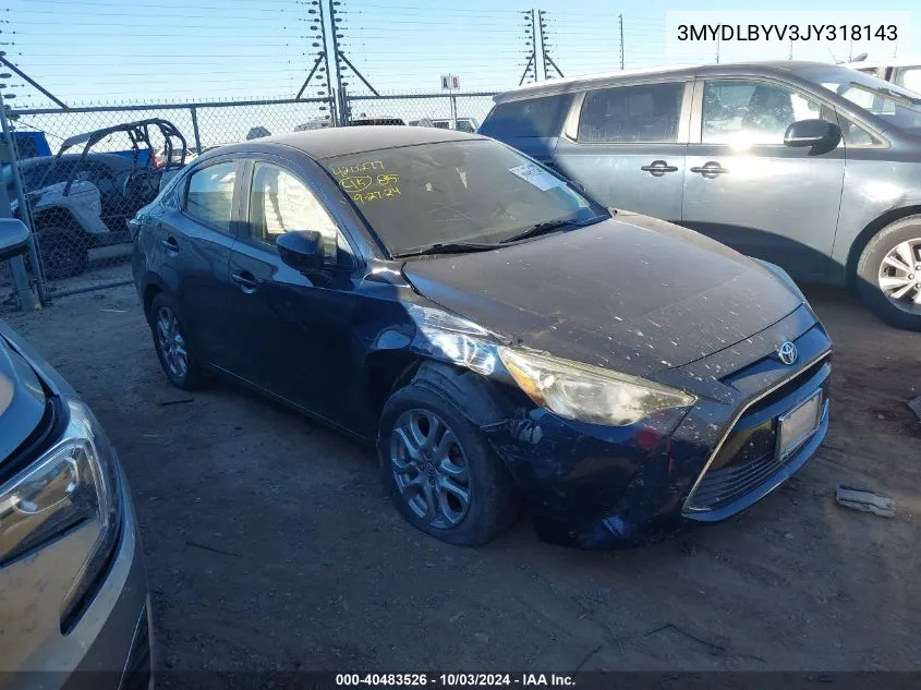 2018 Toyota Yaris Ia VIN: 3MYDLBYV3JY318143 Lot: 40483526