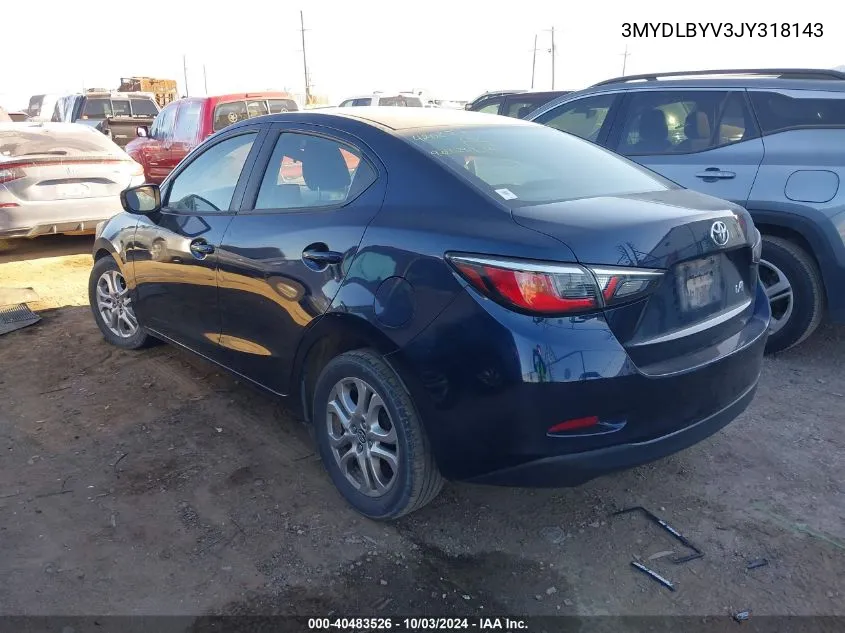 2018 Toyota Yaris Ia VIN: 3MYDLBYV3JY318143 Lot: 40483526