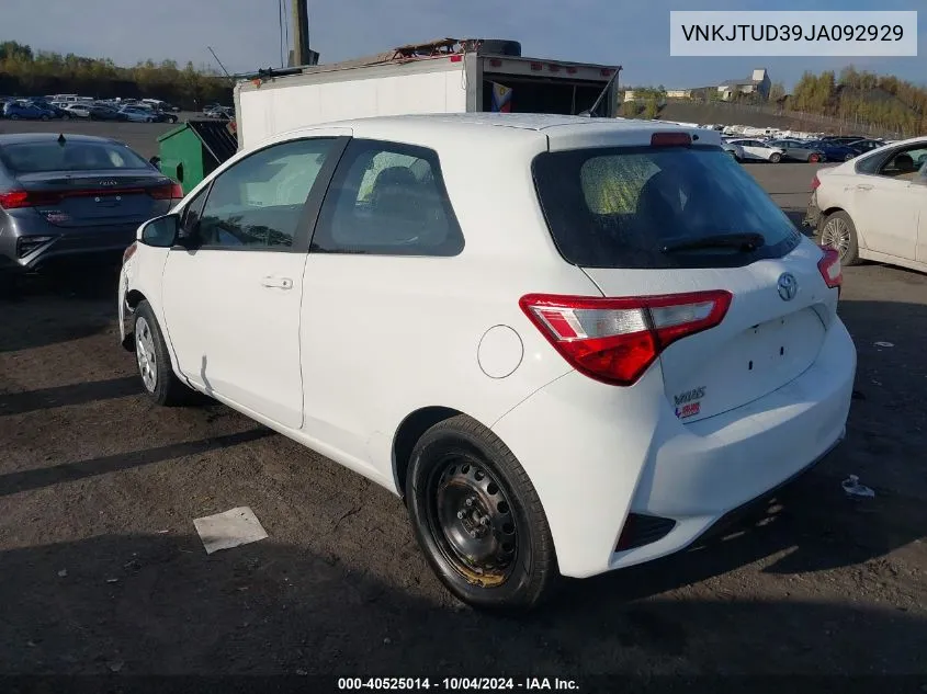 2018 Toyota Yaris L VIN: VNKJTUD39JA092929 Lot: 40525014