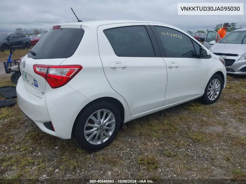 2018 Toyota Yaris L/Le/Se VIN: VNKKTUD30JA095030 Lot: 40540563