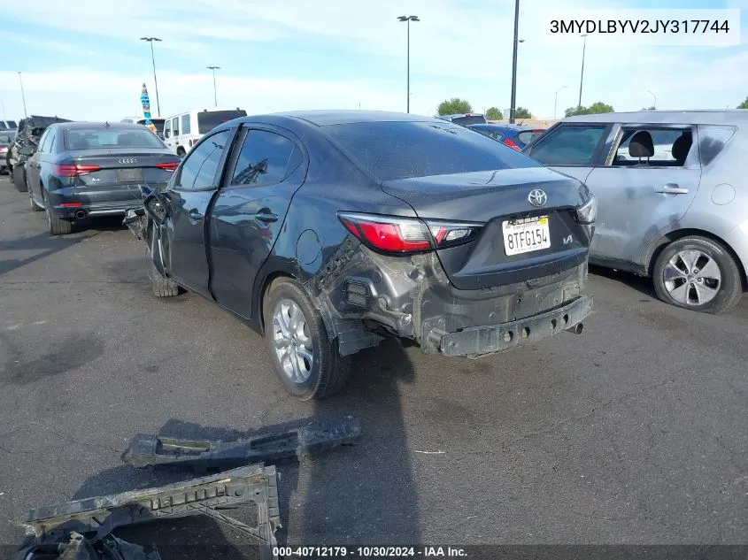 2018 Toyota Yaris Ia VIN: 3MYDLBYV2JY317744 Lot: 40712179