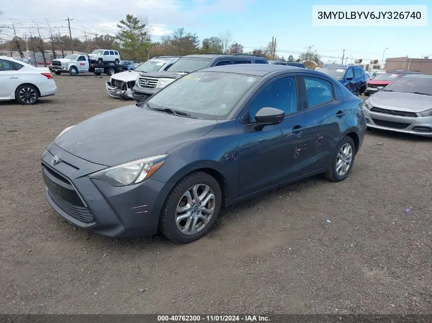 2018 Toyota Yaris Ia VIN: 3MYDLBYV6JY326740 Lot: 40762300