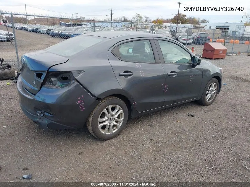 2018 Toyota Yaris Ia VIN: 3MYDLBYV6JY326740 Lot: 40762300