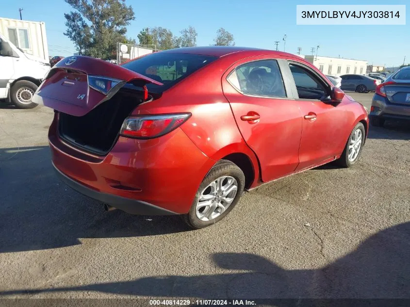 2018 Toyota Yaris Ia VIN: 3MYDLBYV4JY303814 Lot: 40814229