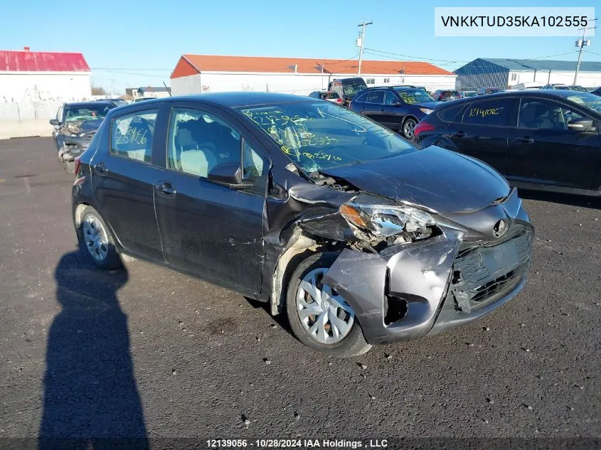 2019 Toyota Yaris Le VIN: VNKKTUD35KA102555 Lot: 12139056