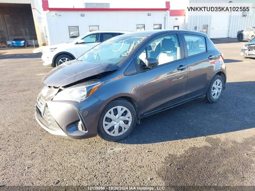 2019 Toyota Yaris Le VIN: VNKKTUD35KA102555 Lot: 12139056