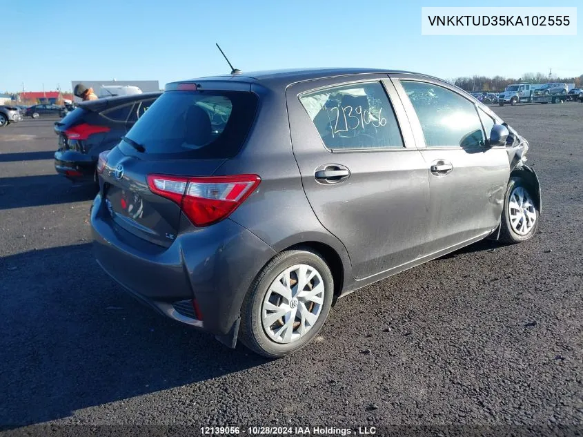 2019 Toyota Yaris Le VIN: VNKKTUD35KA102555 Lot: 12139056