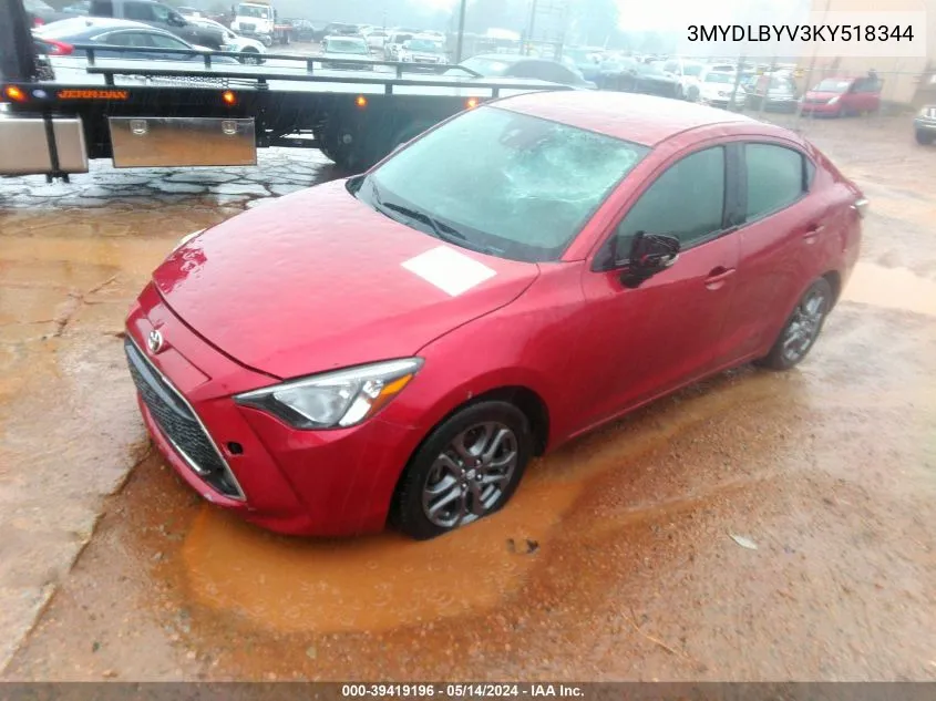 2019 Toyota Yaris Le VIN: 3MYDLBYV3KY518344 Lot: 39419196