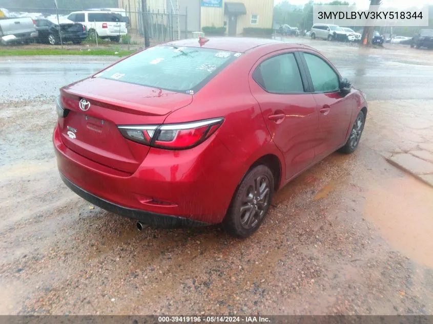 2019 Toyota Yaris Le VIN: 3MYDLBYV3KY518344 Lot: 39419196