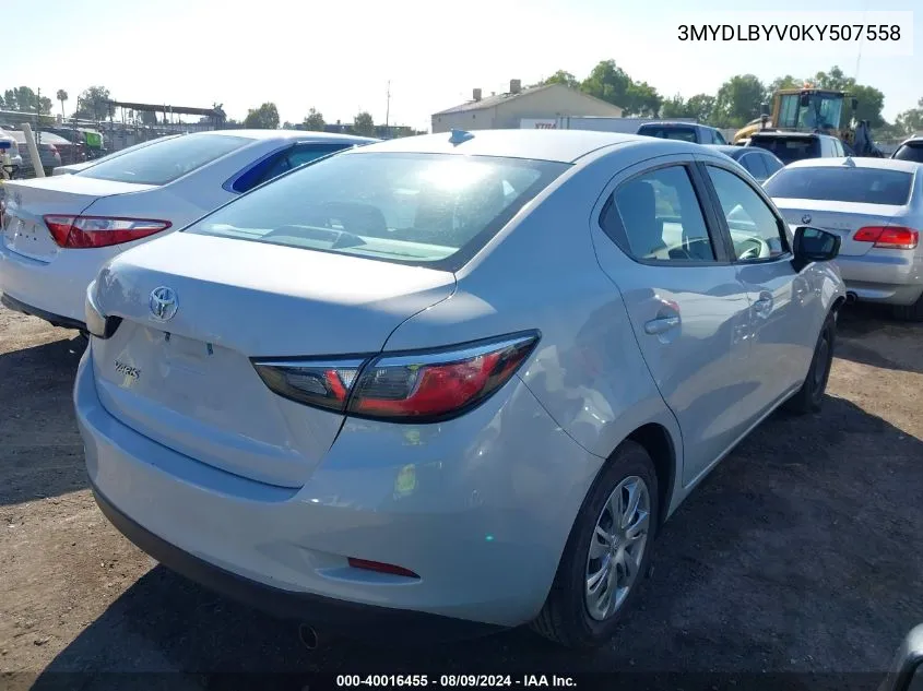 3MYDLBYV0KY507558 2019 Toyota Yaris L