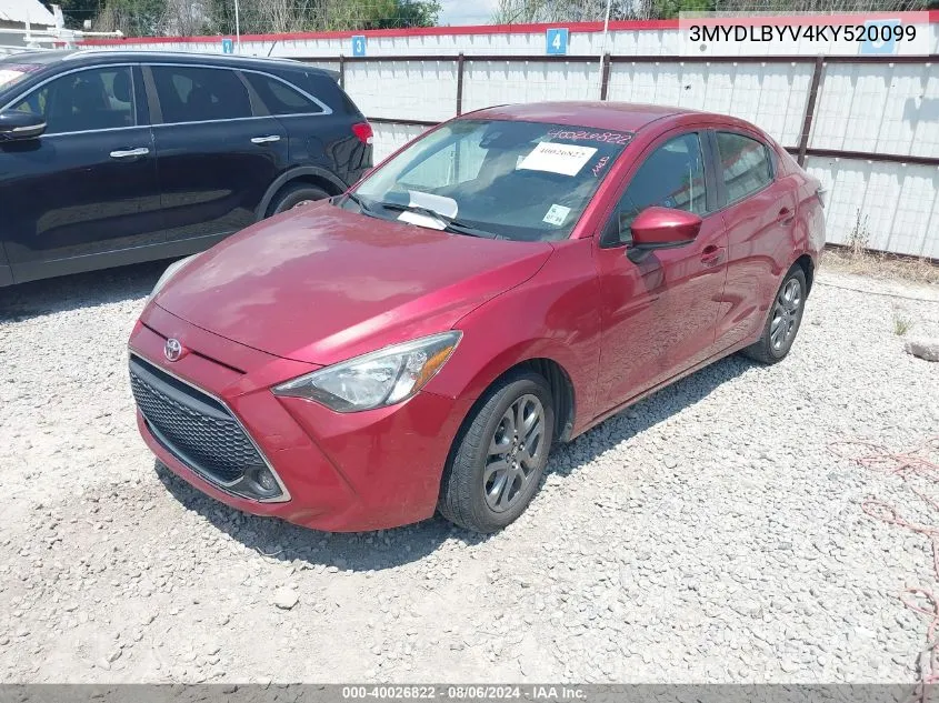 3MYDLBYV4KY520099 2019 Toyota Yaris Le