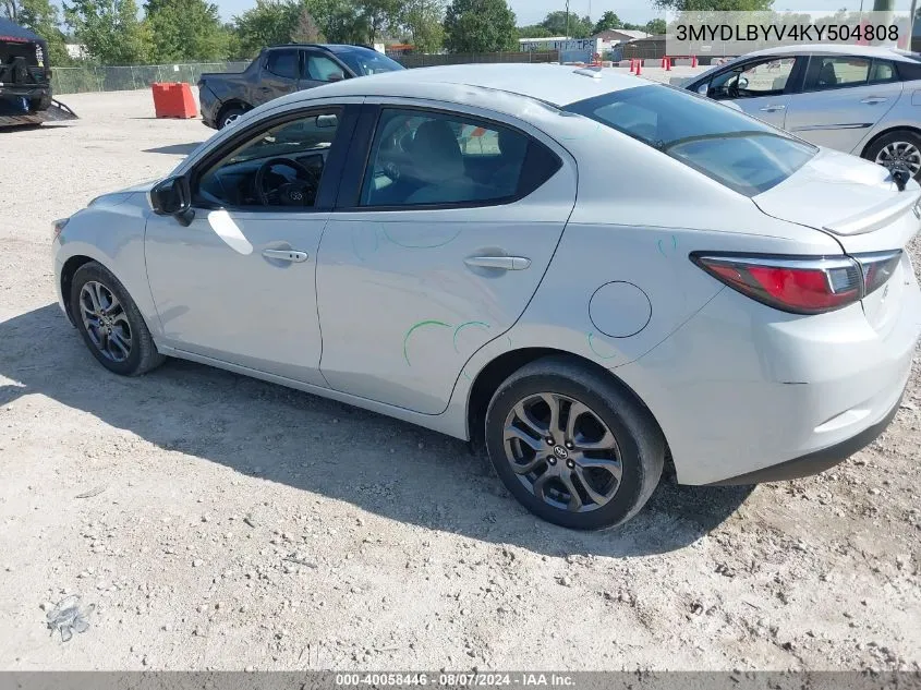 2019 Toyota Yaris Le VIN: 3MYDLBYV4KY504808 Lot: 40058446