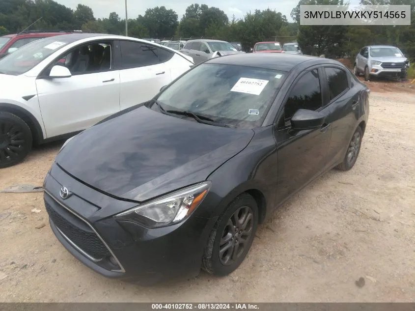 2019 Toyota Yaris Le VIN: 3MYDLBYVXKY514565 Lot: 40102752