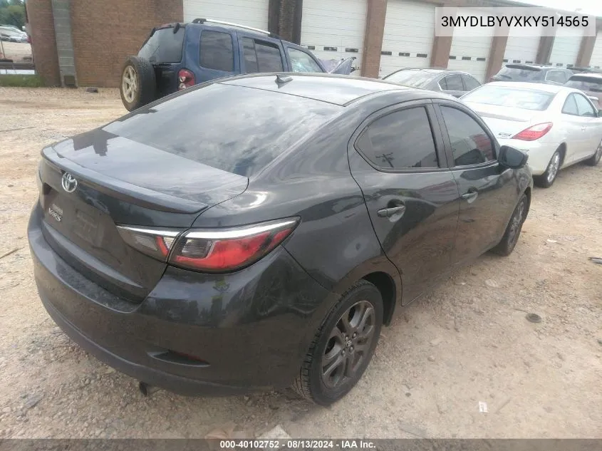 3MYDLBYVXKY514565 2019 Toyota Yaris Le