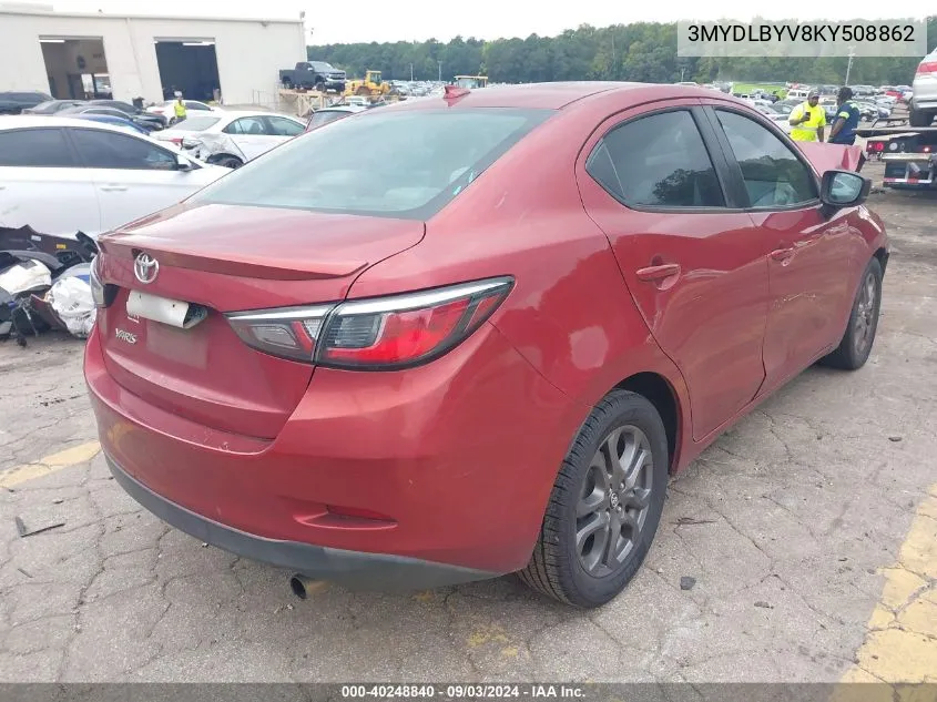 3MYDLBYV8KY508862 2019 Toyota Yaris Le