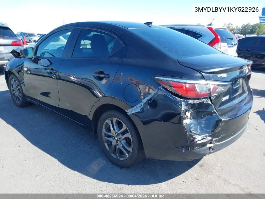 3MYDLBYV1KY522926 2019 Toyota Yaris Le