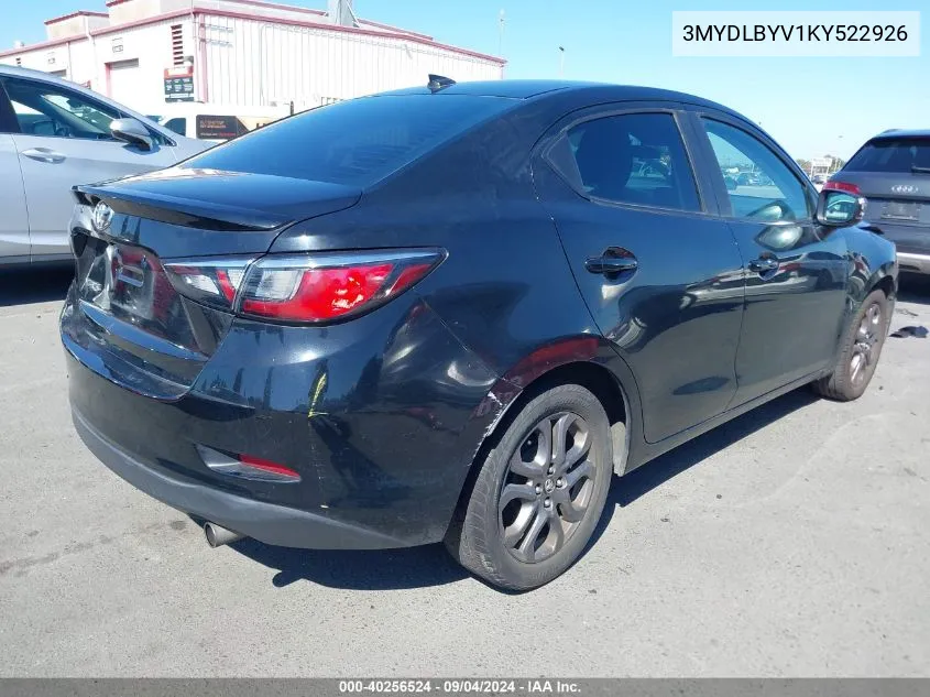 3MYDLBYV1KY522926 2019 Toyota Yaris Le