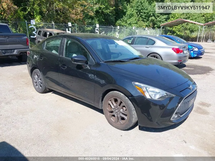 3MYDLBYV9KY511947 2019 Toyota Yaris L/Le/Xle