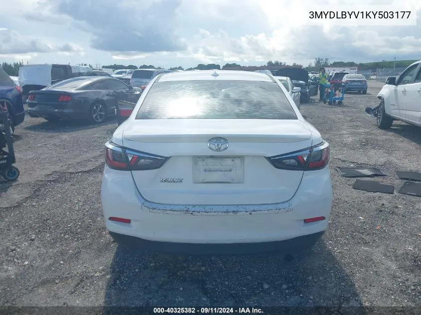 3MYDLBYV1KY503177 2019 Toyota Yaris Le