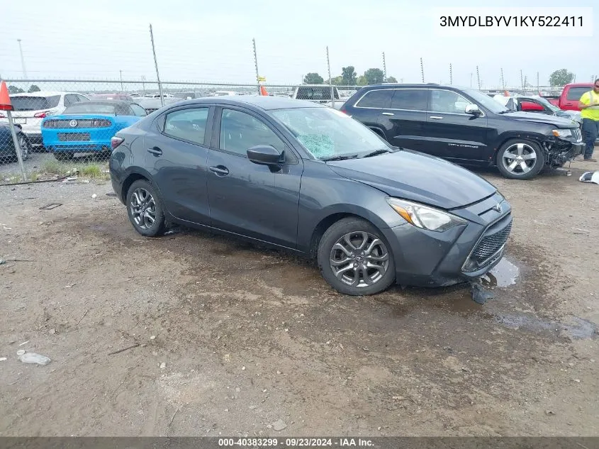 2019 Toyota Yaris Le VIN: 3MYDLBYV1KY522411 Lot: 40383299