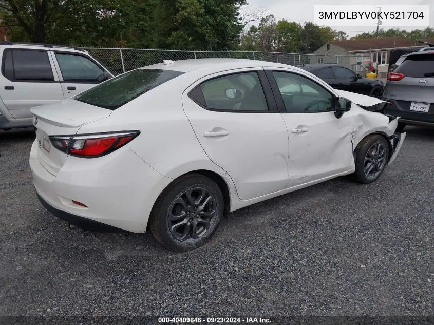 2019 Toyota Yaris Le VIN: 3MYDLBYV0KY521704 Lot: 40409646