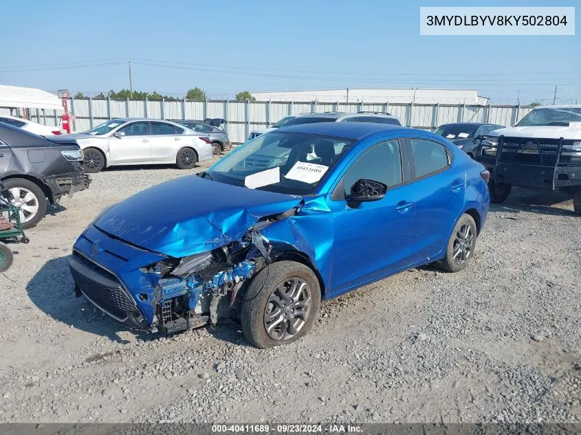 3MYDLBYV8KY502804 2019 Toyota Yaris Le