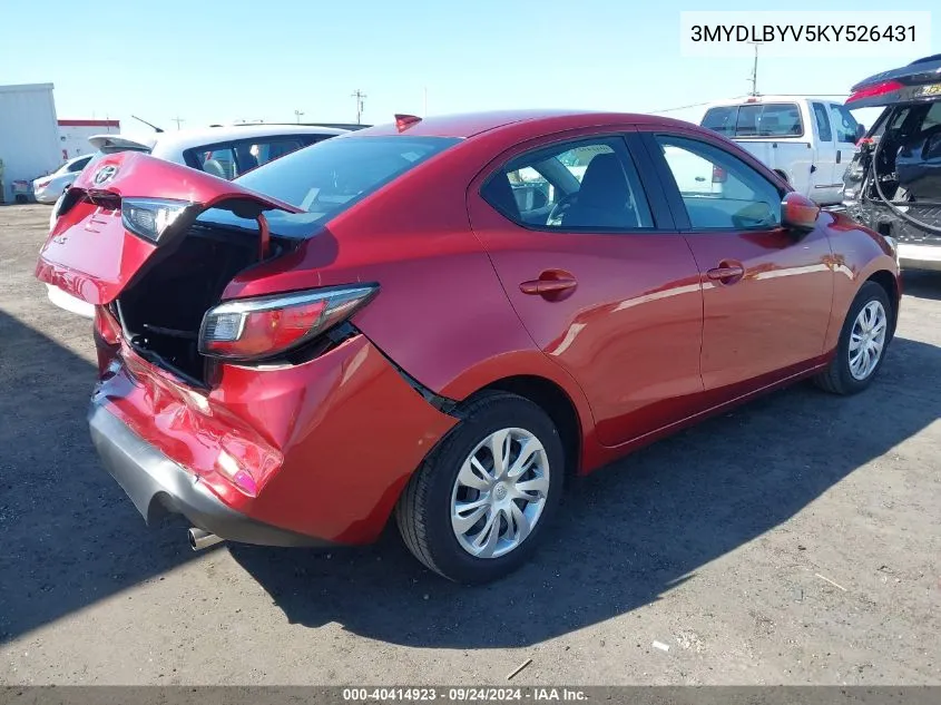 2019 Toyota Yaris L VIN: 3MYDLBYV5KY526431 Lot: 40414923