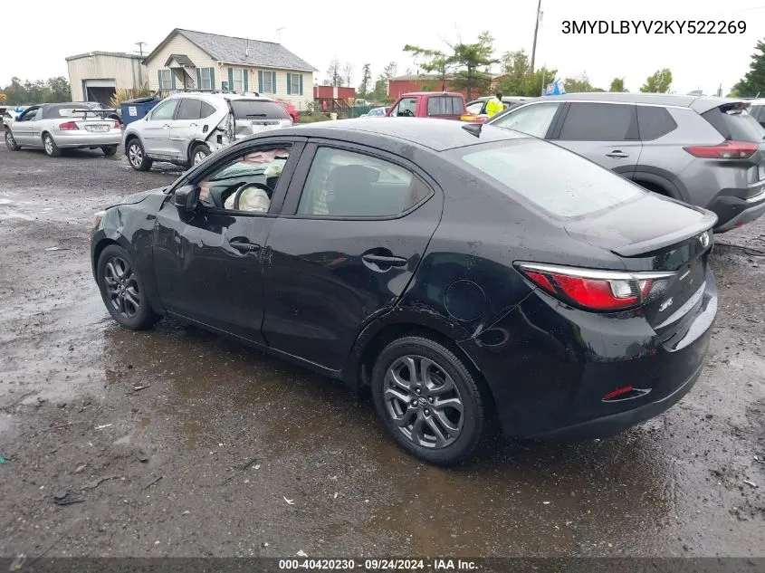 2019 Toyota Yaris Le VIN: 3MYDLBYV2KY522269 Lot: 40420230