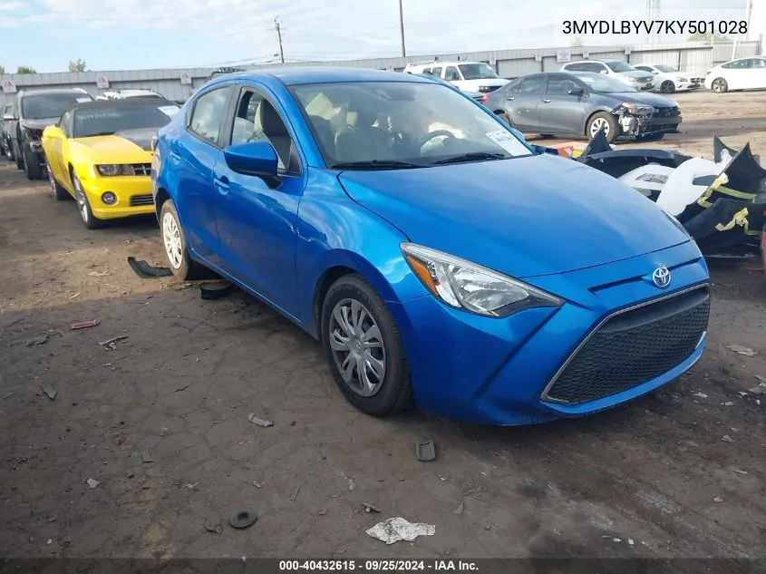 3MYDLBYV7KY501028 2019 Toyota Yaris L