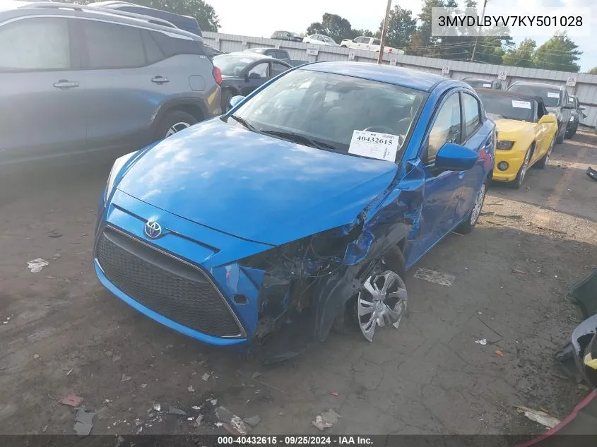 3MYDLBYV7KY501028 2019 Toyota Yaris L