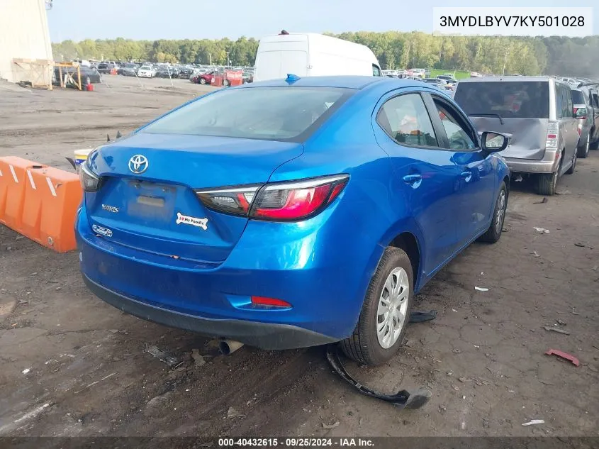 3MYDLBYV7KY501028 2019 Toyota Yaris L