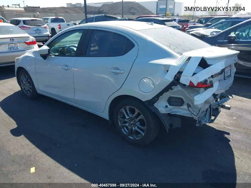 2019 Toyota Yaris Le VIN: 3MYDLBYV2KY517394 Lot: 40457598