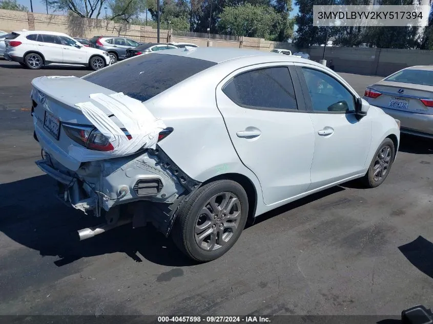 2019 Toyota Yaris Le VIN: 3MYDLBYV2KY517394 Lot: 40457598