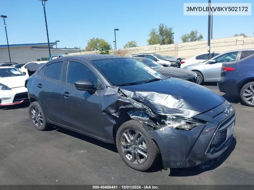 2019 Toyota Yaris Le VIN: 3MYDLBYV8KY502172 Lot: 40458481