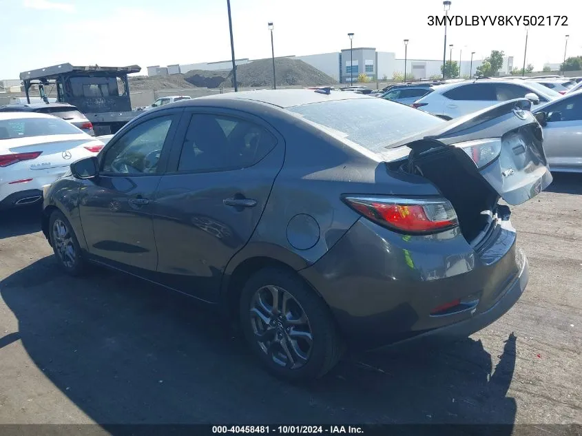 3MYDLBYV8KY502172 2019 Toyota Yaris Le