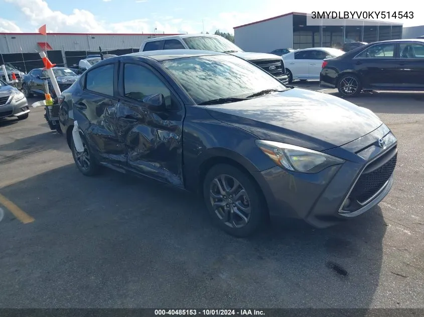 2019 Toyota Yaris Le VIN: 3MYDLBYV0KY514543 Lot: 40485153