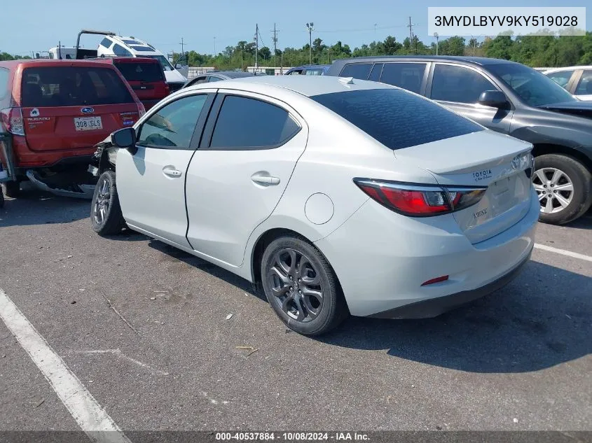 2019 Toyota Yaris Le VIN: 3MYDLBYV9KY519028 Lot: 40537884