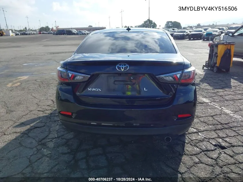 2019 Toyota Yaris Le VIN: 3MYDLBYV4KY516506 Lot: 40706237