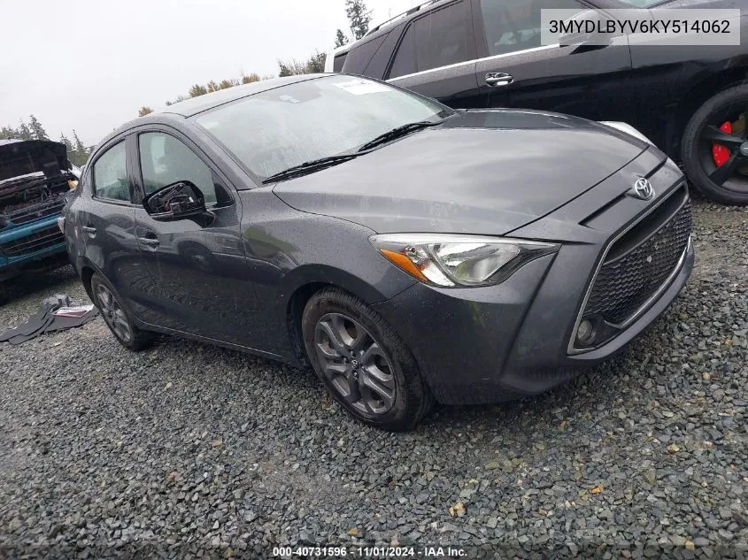 2019 Toyota Yaris Le VIN: 3MYDLBYV6KY514062 Lot: 40731596