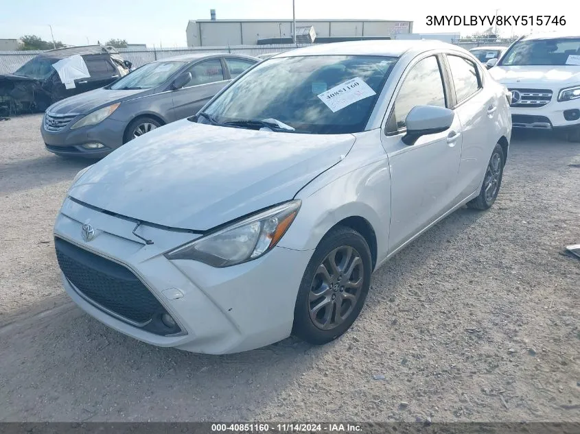 2019 Toyota Yaris Le VIN: 3MYDLBYV8KY515746 Lot: 40851160